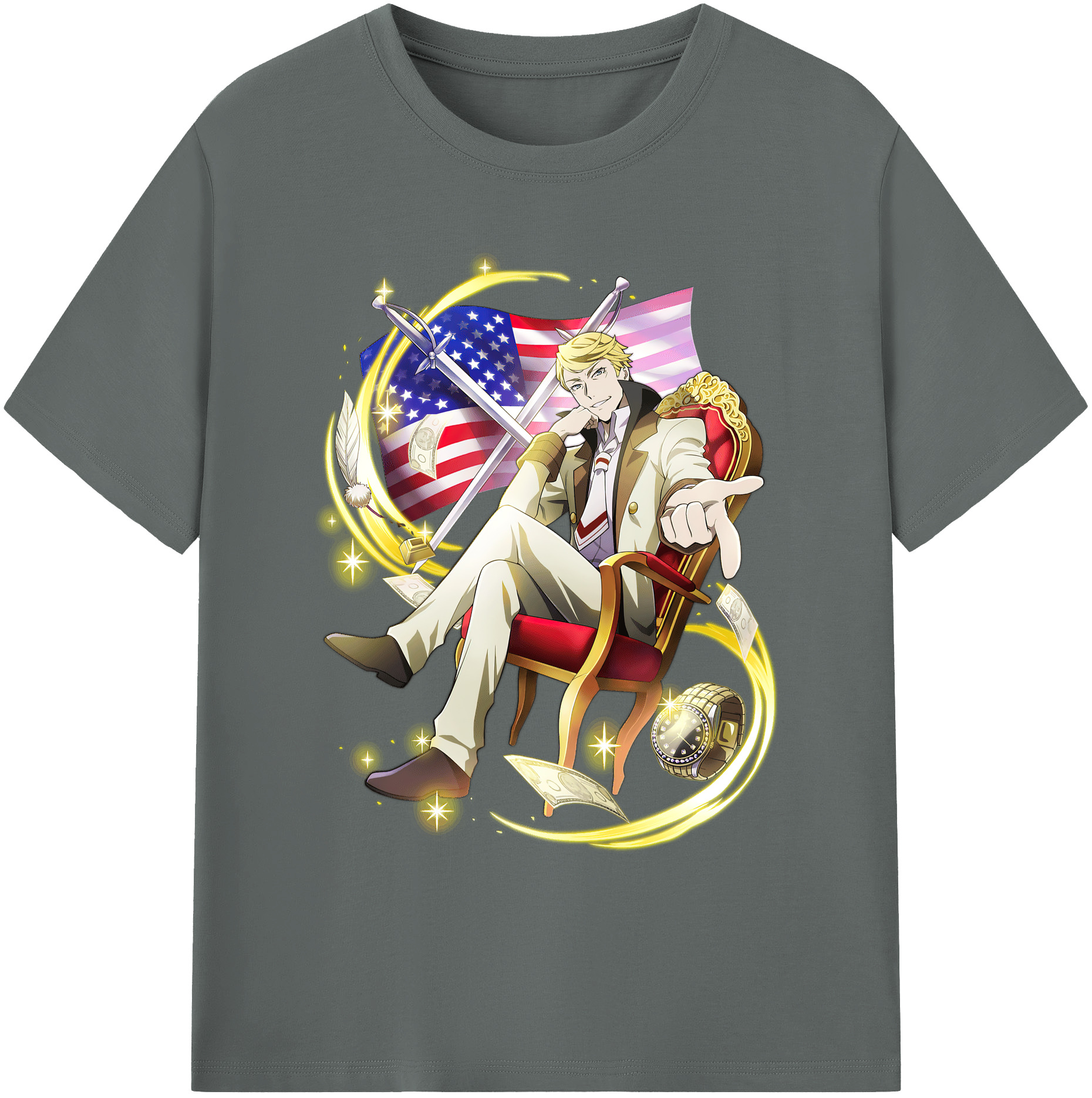 （画像用） 文豪ストレイドッグス Bungo Stray Dogs 綿100％ メンズ半袖Tシャツ｜肌触りやわらか＆通気性